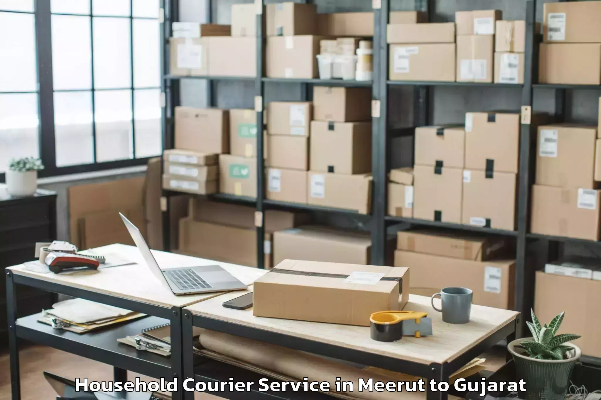 Top Meerut to Kotda Sangani Household Courier Available